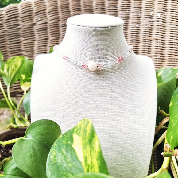 Ethereal Crystal Choker – Aventurine Jewelry, Balletcore Necklace, Fairycore - Picture 7 of 9